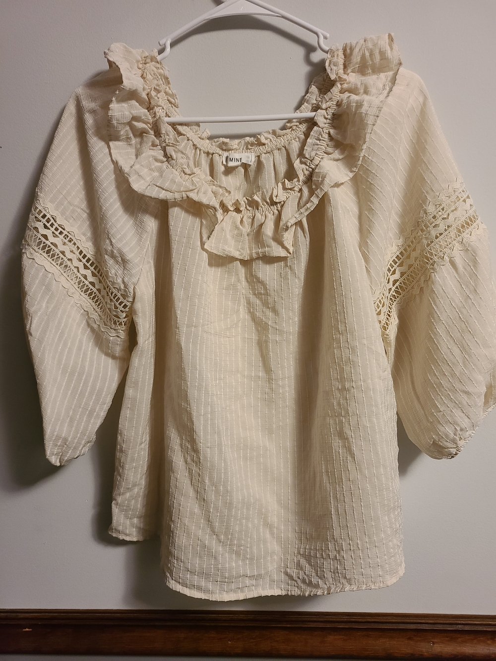 mine Cream Textured Lightweight Top
